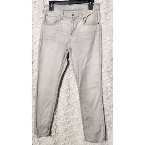 7 For All Mankind Jeans Womens 26 Relaxed Skinny Light Gray Wash No Holes Grunge